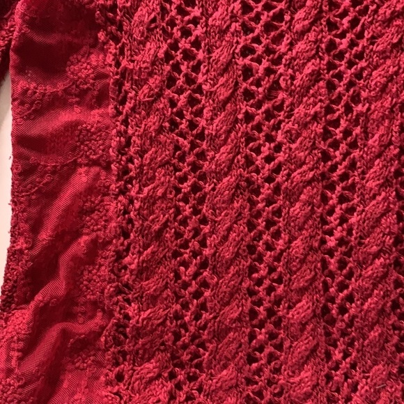 American rag boho v neck bohemian knit pullover top red sweater medium women’s - Picture 5 of 5